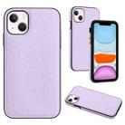 For iPhone 14 Leather Texture Full Coverage Phone Case(Purple) - 1