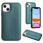 For iPhone 14 Plus Leather Texture Full Coverage Phone Case(Green) - 1