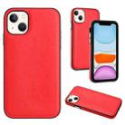 For iPhone 14 Plus Leather Texture Full Coverage Phone Case(Red) - 1