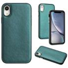 For iPhone XR Leather Texture Full Coverage Phone Case(Green) - 1