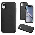 For iPhone XR Leather Texture Full Coverage Phone Case(Black) - 1