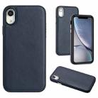 For iPhone XR Leather Texture Full Coverage Phone Case(Blue) - 1