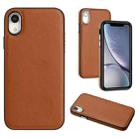 For iPhone XR Leather Texture Full Coverage Phone Case(Brown) - 1