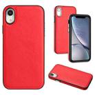 For iPhone XR Leather Texture Full Coverage Phone Case(Red) - 1