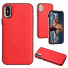 For iPhone XS Max Leather Texture Full Coverage Phone Case(Red) - 1