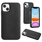 For iPhone 15 Plus Leather Texture Full Coverage Phone Case(Black) - 1