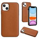 For iPhone 15 Plus Leather Texture Full Coverage Phone Case(Brown) - 1