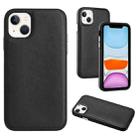 For iPhone 15 Leather Texture Full Coverage Phone Case(Black) - 1