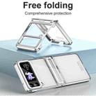 For Samsung Galaxy Z Flip4 5G Electroplating Phantom Series PC Folding Case with Hinge(Silver) - 2