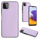 For Samsung Galaxy A22 5G Leather Texture Full Coverage Phone Case(Purple) - 1