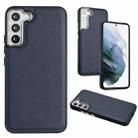 For Samsung Galaxy S22 5G Leather Texture Full Coverage Phone Case(Blue) - 1