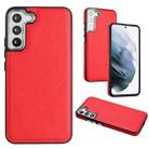 For Samsung Galaxy S22 5G Leather Texture Full Coverage Phone Case(Red) - 1