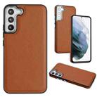 For Samsung Galaxy S22+ 5G Leather Texture Full Coverage Phone Case(Brown) - 1