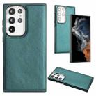 For Samsung Galaxy S22 Ultra 5G Leather Texture Full Coverage Phone Case(Green) - 1