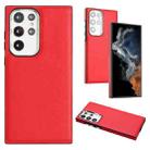 For Samsung Galaxy S22 Ultra 5G Leather Texture Full Coverage Phone Case(Red) - 1