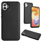 For Samsung Galaxy A05 Leather Texture Full Coverage Phone Case(Black) - 1