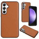 For Samsung Galaxy S23 FE 5G Leather Texture Full Coverage Phone Case(Brown) - 1