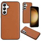 For Samsung Galaxy S24 5G Leather Texture Full Coverage Phone Case(Brown) - 1