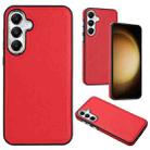 For Samsung Galaxy S24 5G Leather Texture Full Coverage Phone Case(Red) - 1