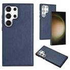 For Samsung Galaxy S24 Ultra 5G Leather Texture Full Coverage Phone Case(Blue) - 1