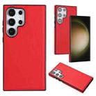 For Samsung Galaxy S24 Ultra 5G Leather Texture Full Coverage Phone Case(Red) - 1