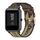 For Amazfit Bip Lite Version 1S / Bip S 20mm Nylon Denim Canvas Replacement Strap Watchband(Yellow Stripe) - 1