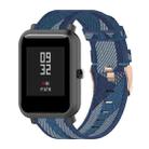 For Amazfit Bip Lite Version 1S / Bip S 20mm Nylon Denim Canvas Replacement Strap Watchband(Blue Stripe) - 1