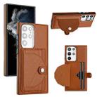 For Samsung Galaxy S23 Ultra Shockproof Leather Phone Case with Card Holder(Brown) - 1