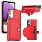 For Samsung Galaxy A23 4G / F23 5G / M23 5G Shockproof Leather Phone Case with Card Holder(Red) - 1
