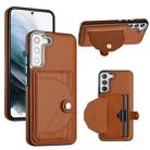 For Samsung Galaxy S22+ 5G Shockproof Leather Phone Case with Card Holder(Brown) - 1