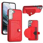 For Samsung Galaxy S22+ 5G Shockproof Leather Phone Case with Card Holder(Red) - 1