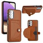 For Samsung Galaxy A32 5G Shockproof Leather Phone Case with Card Holder(Brown) - 1