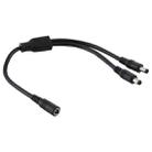 5.5 x 2.1mm 1 to 2 Female to Male Plug DC Power Splitter Adapter Power Cable, Cable Length: 30cm(Black) - 1