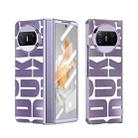 For Huawei Mate X3 Integrated Electroplating Folding Phone Case with Hinge(Purple) - 1