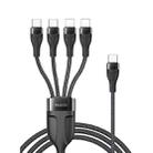 YESIDO CA110 1.2m 4A Type-C to Dual Type-C + Dual 8 Pin Charging Cable(Black) - 1