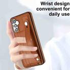 For Samsung Galaxy A34 5G Shockproof Leather Phone Case with Wrist Strap(Brown) - 5
