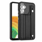 For Samsung Galaxy A54 5G Shockproof Leather Phone Case with Wrist Strap(Black) - 1