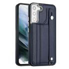 For Samsung Galaxy S23 Shockproof Leather Phone Case with Wrist Strap(Blue) - 1