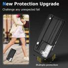 For Samsung Galaxy S22 5G Shockproof Leather Phone Case with Wrist Strap(Black) - 1