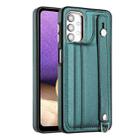 For Samsung Galaxy A32 5G Shockproof Leather Phone Case with Wrist Strap(Green) - 1