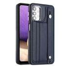 For Samsung Galaxy A32 5G Shockproof Leather Phone Case with Wrist Strap(Blue) - 1