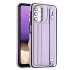 For Samsung Galaxy A32 5G Shockproof Leather Phone Case with Wrist Strap(Purple) - 1