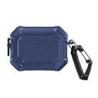 For AirPods Pro 2 Carbon Brazing Dimension TPU+PC Headphone Protective Cover with Switch Lock & Carabiner(Blue) - 1