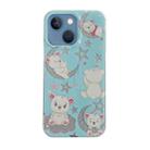 For iPhone 14 PC + TPU Dual-side Laminating IMD Phone Case(Blue) - 1