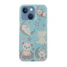 For iPhone 13 PC + TPU Dual-side Laminating IMD Phone Case(Blue) - 1