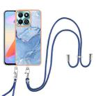 For Honor X6b Electroplating Marble Dual-side IMD Phone Case with Lanyard(Blue 018) - 2