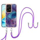 For Honor 200 Lite Global Electroplating Marble Dual-side IMD Phone Case with Lanyard(Purple 016) - 2