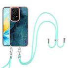 For Honor 200 Lite Global Electroplating Marble Dual-side IMD Phone Case with Lanyard(Green 017) - 2