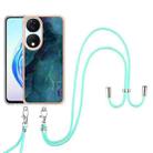 For Honor X7b 4G / 5G Electroplating Marble Dual-side IMD Phone Case with Lanyard(Green 017) - 2