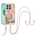 For Honor X8b Electroplating Marble Dual-side IMD Phone Case with Lanyard(Rose Gold 015) - 2